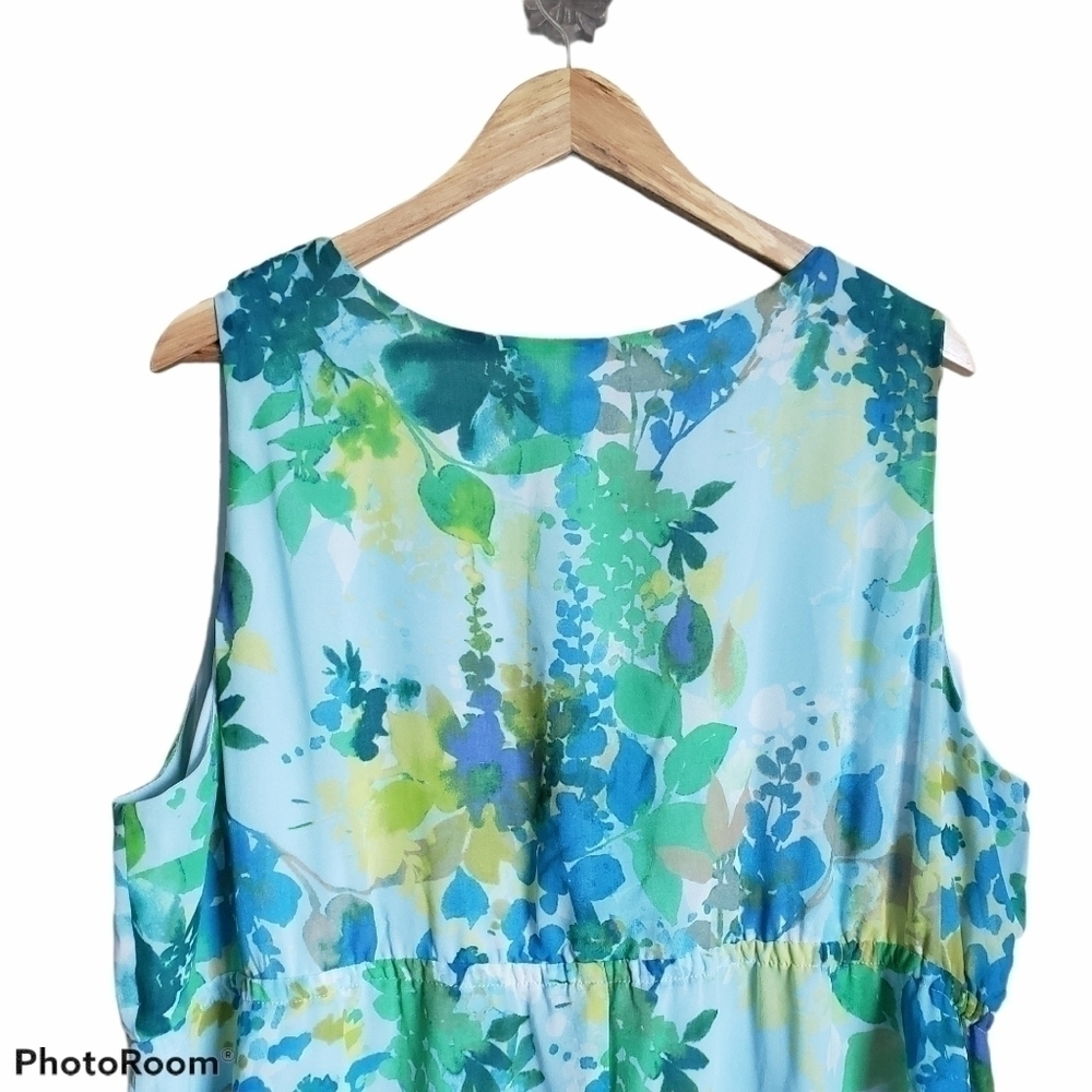 Lane Bryant blue fairycore floral v-neck midi dress - Picture 10 of 16
